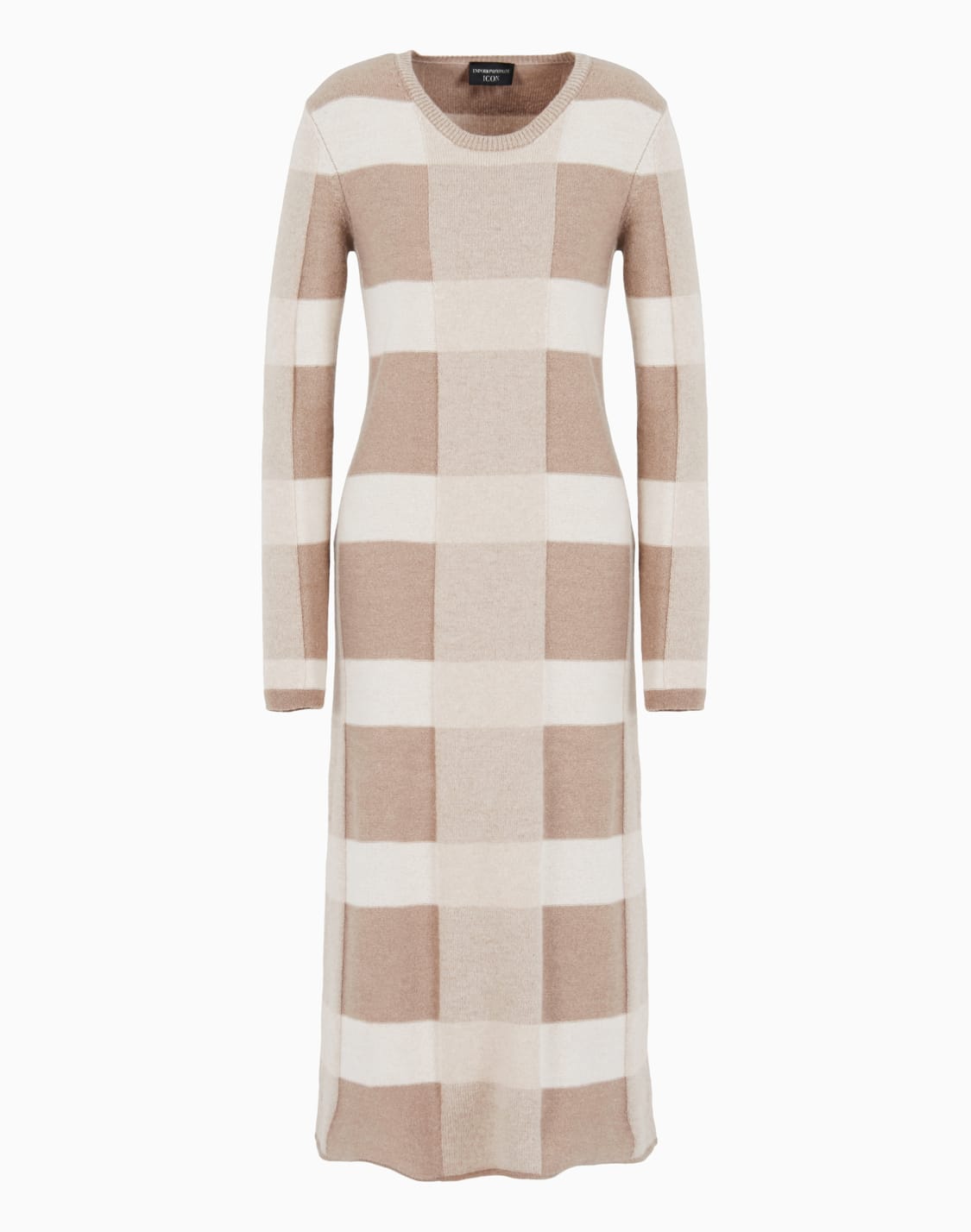vestido-largo-de-lana-virgen-con-motivo-vanis-a-cuadros-icon-marrn--emporio-armani