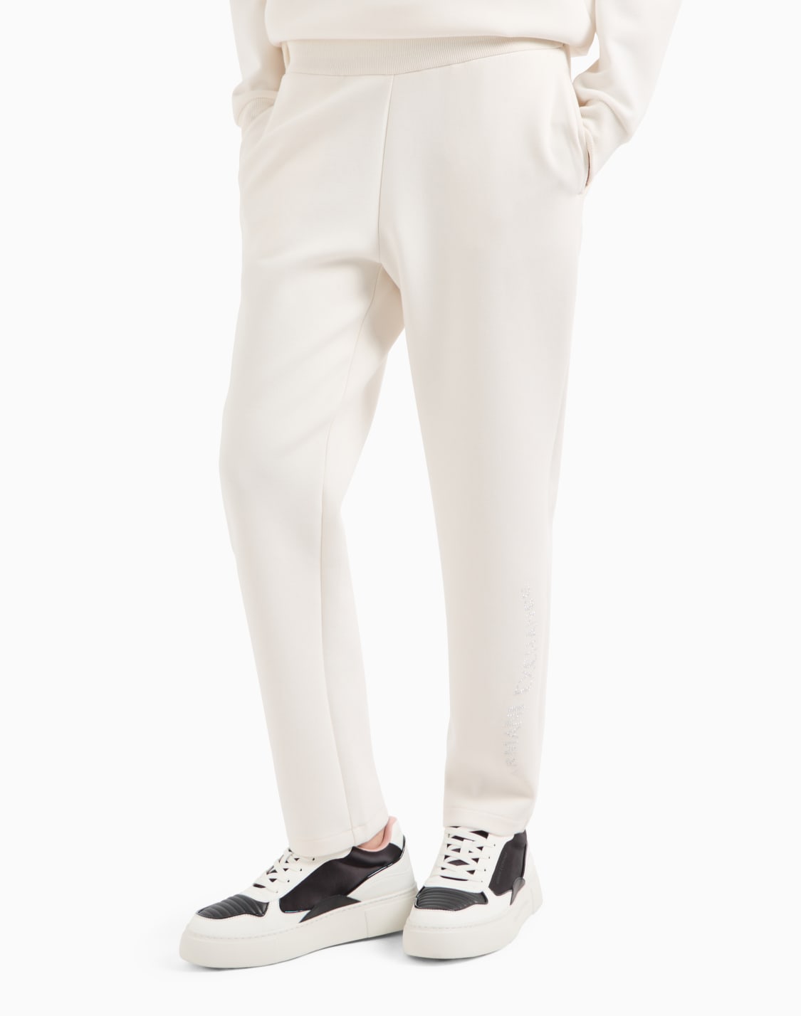 pantaln-jogger-de-tejido-elstico-con-logo-de-strass-blanco--armani-exchange