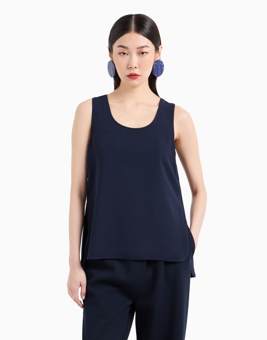 top-de-sabl-elstico-con-aberturas-laterales-azul--emporio-armani