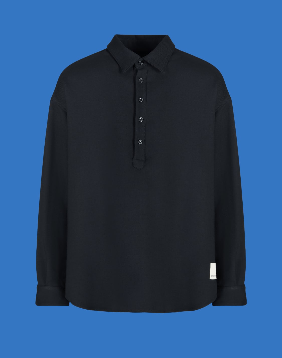 chemise-col-polo-en-serg-stretch-capsule-black-blue-asv-noir--emporio-armani