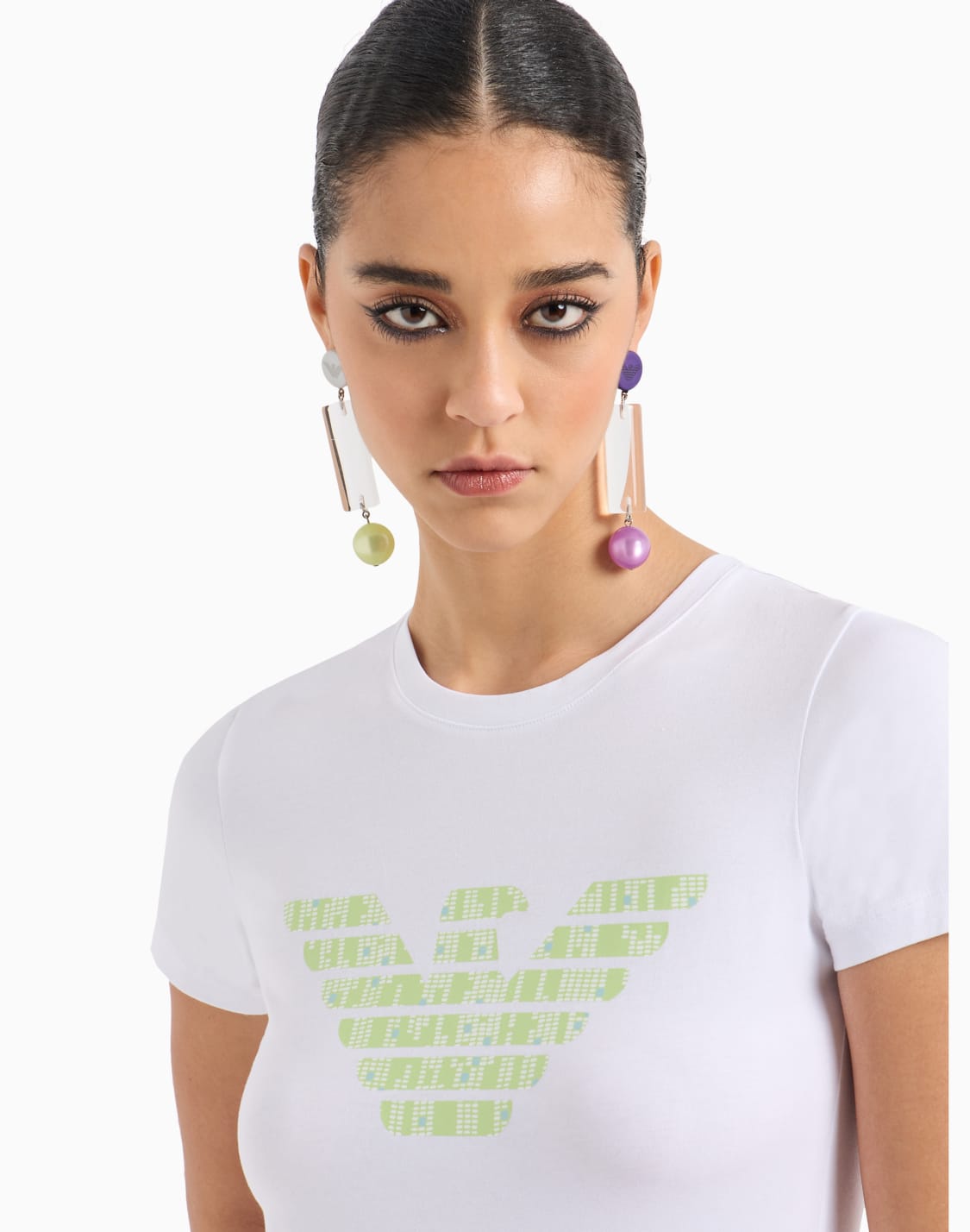 Slim-fit stretch jersey T-shirt with embroidery main image 0
