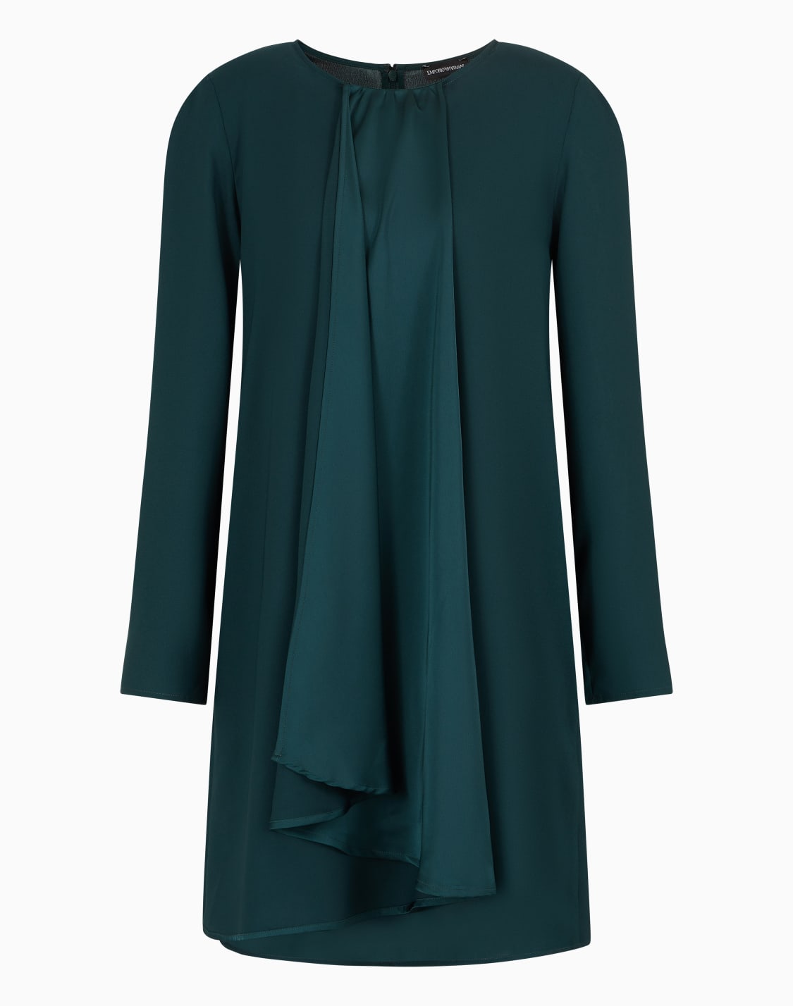 vestido-de-crep-de-satn-con-maxivolante-verde--emporio-armani