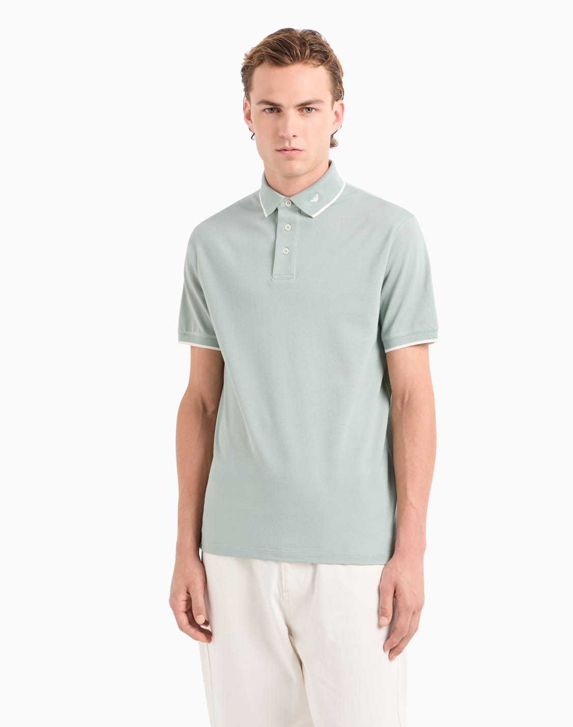 polo-en-piqu-merceris-avec-broderie-petit-aigle-vert--emporio-armani