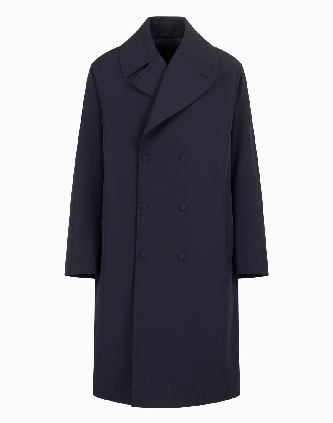gabardina-de-abotonadura-doble-en-nailon-de-tacto-suave-azul-marino--emporio-armani