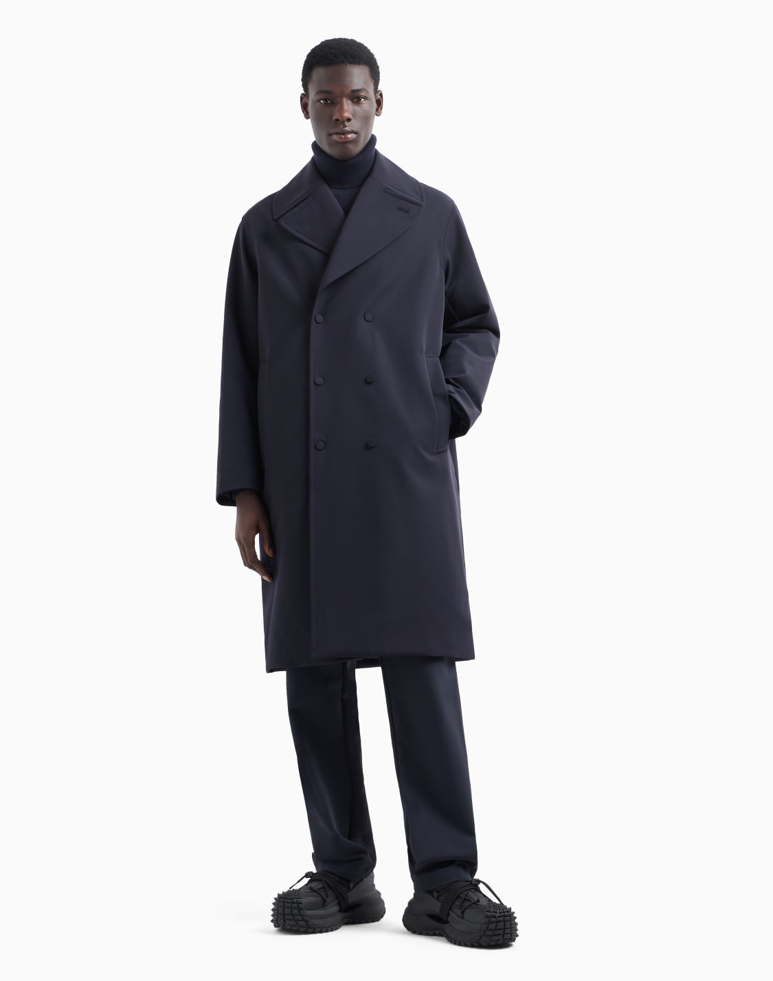 gabardina-de-abotonadura-doble-en-nailon-de-tacto-suave-azul-marino--emporio-armani