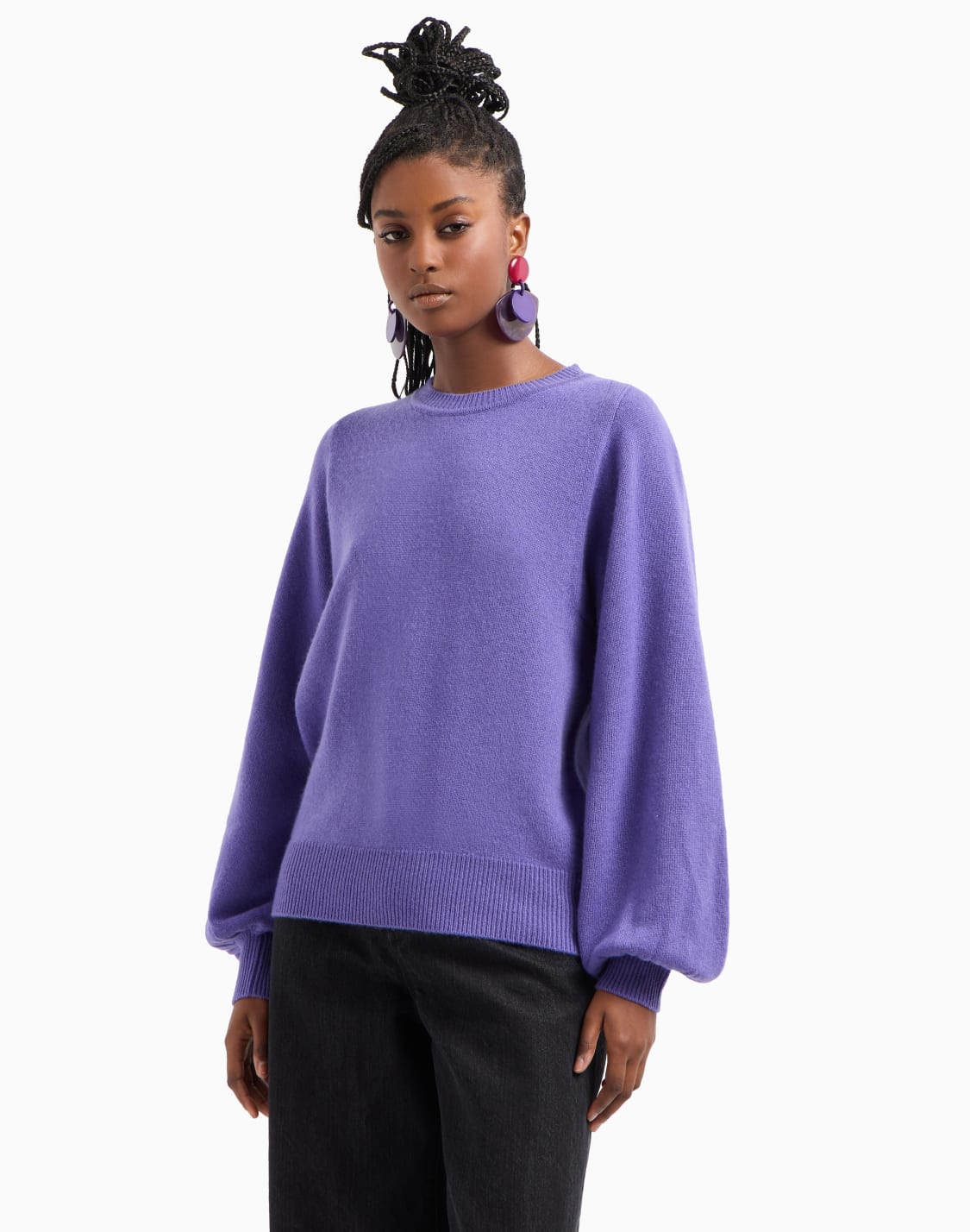 jersey-en-mezcla-de-lana-virgen-y-cachemira-con-mangas-abullonadas-asv-morado--emporio-armani