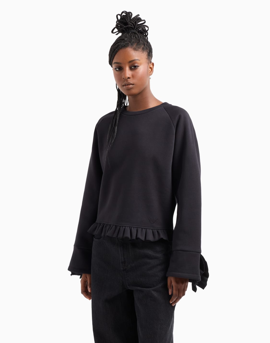 sudadera-con-volantes-en-punto-orgnico-asv-negro--emporio-armani