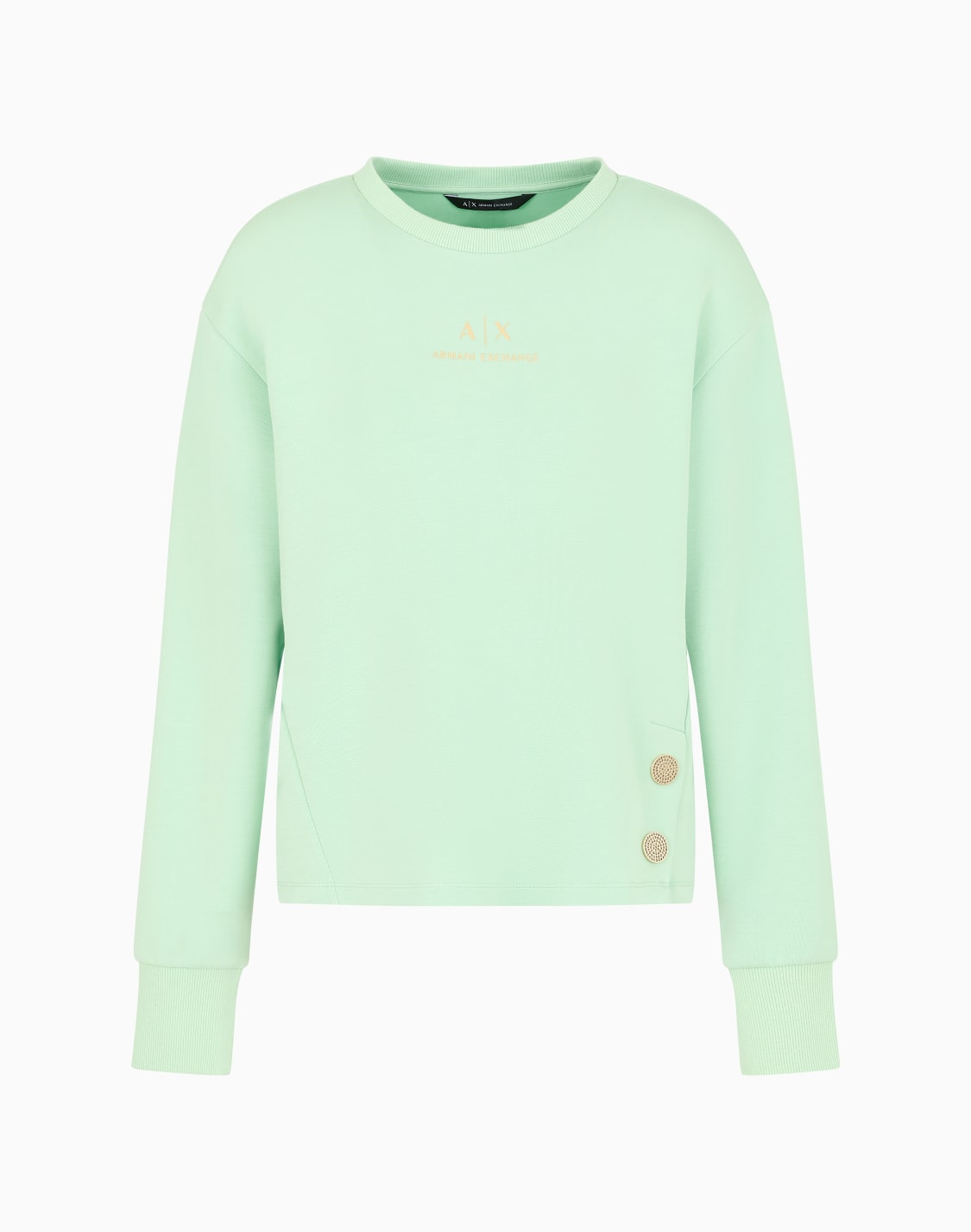 crewneck-sweatshirt-with-gold-logo-and-buttons-green--armani-exchange
