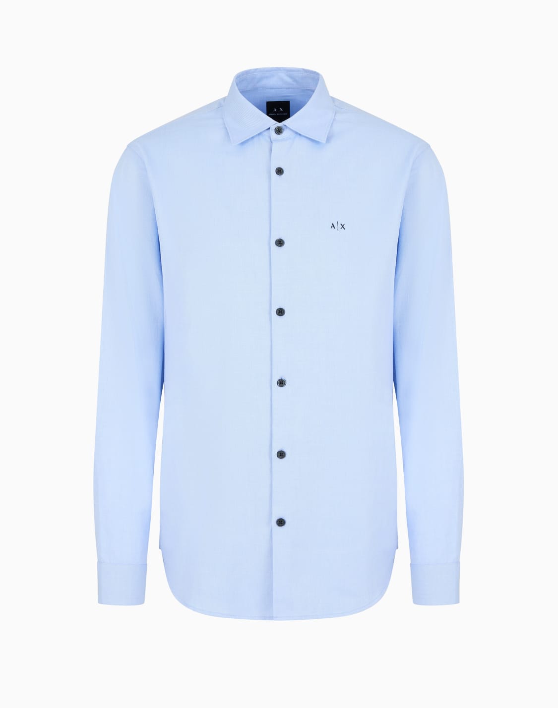 camisa-regular-fit-confeccionada-en-algodn-teido-en-hilo-azul--armani-exchange