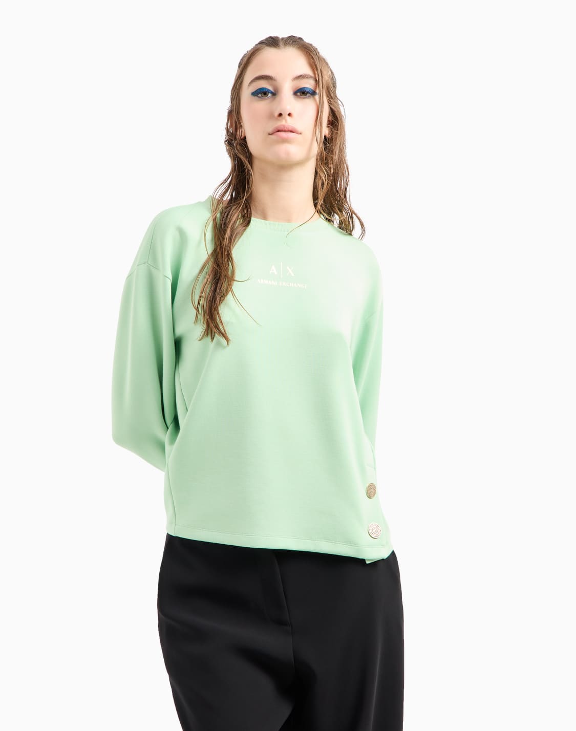 crewneck-sweatshirt-with-gold-logo-and-buttons-green--armani-exchange