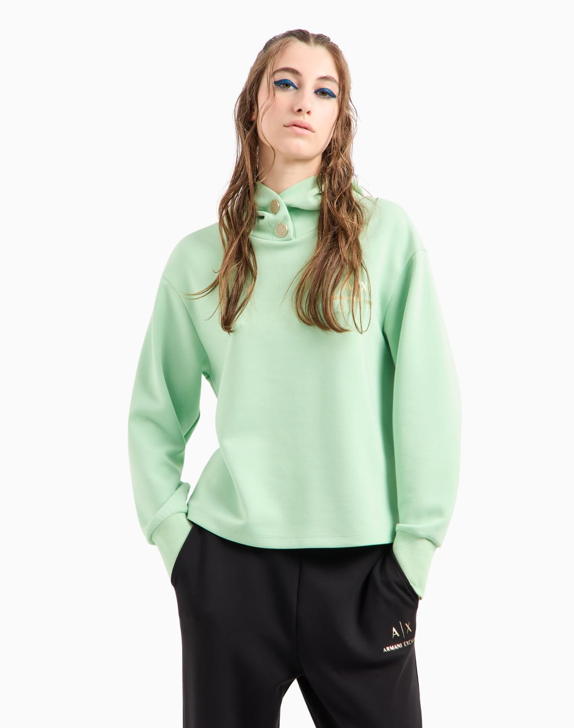 -logo-hoodie-green--armani-exchange
