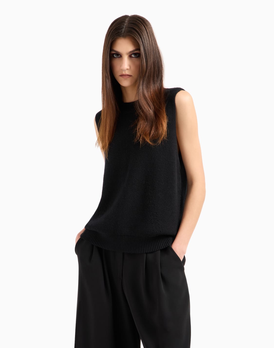 crdigan-de-canal-con-cuello-en-v-negro--armani-exchange