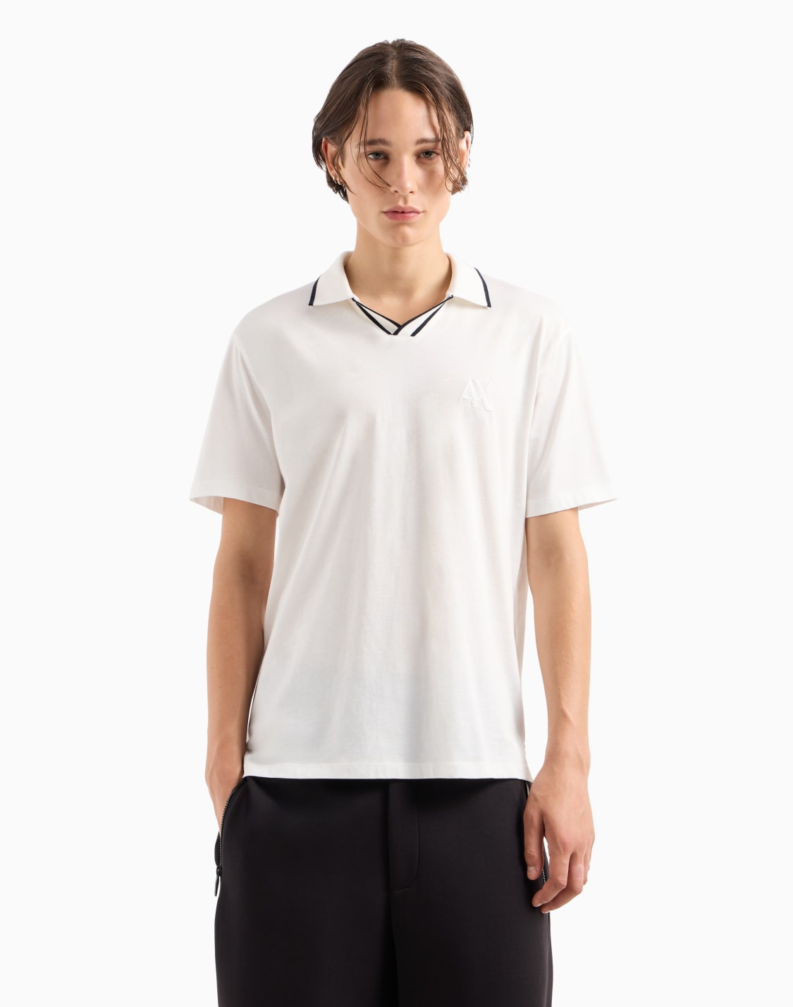 polo-con-perfiles-de-cuello-en-contraste-en-algodn-blanco--armani-exchange