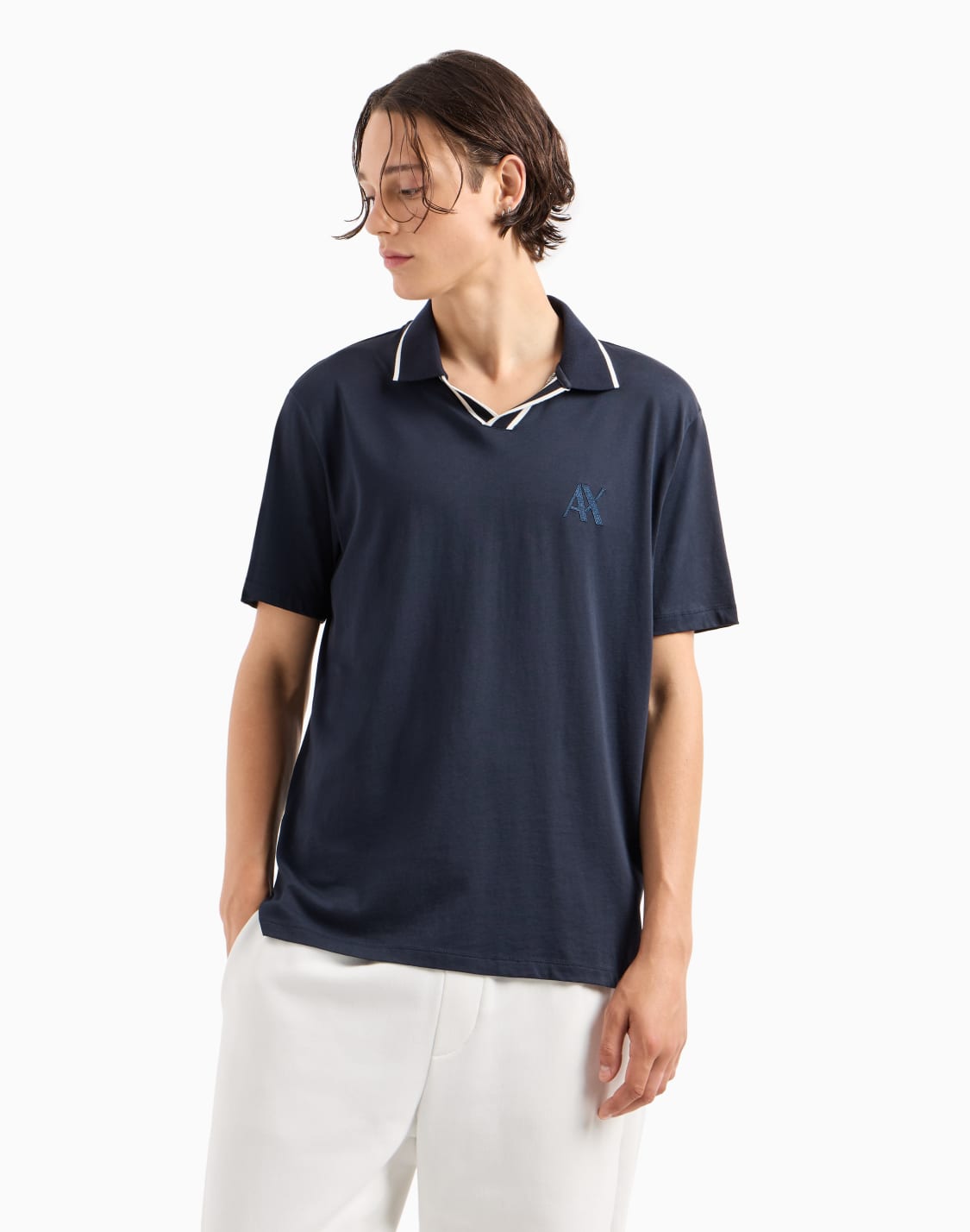 -cotton-polo-with-contrasting-collar-profiles-navy-blue--armani-exchange