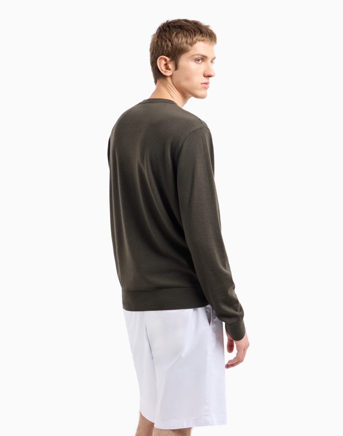 Maglione Con Cappuccio, Fasce A Contrasto E Orlo Con Coulisse Muschio 5100022 ORGANIC COTTON With Nylon K1s155100022s00b0v1059