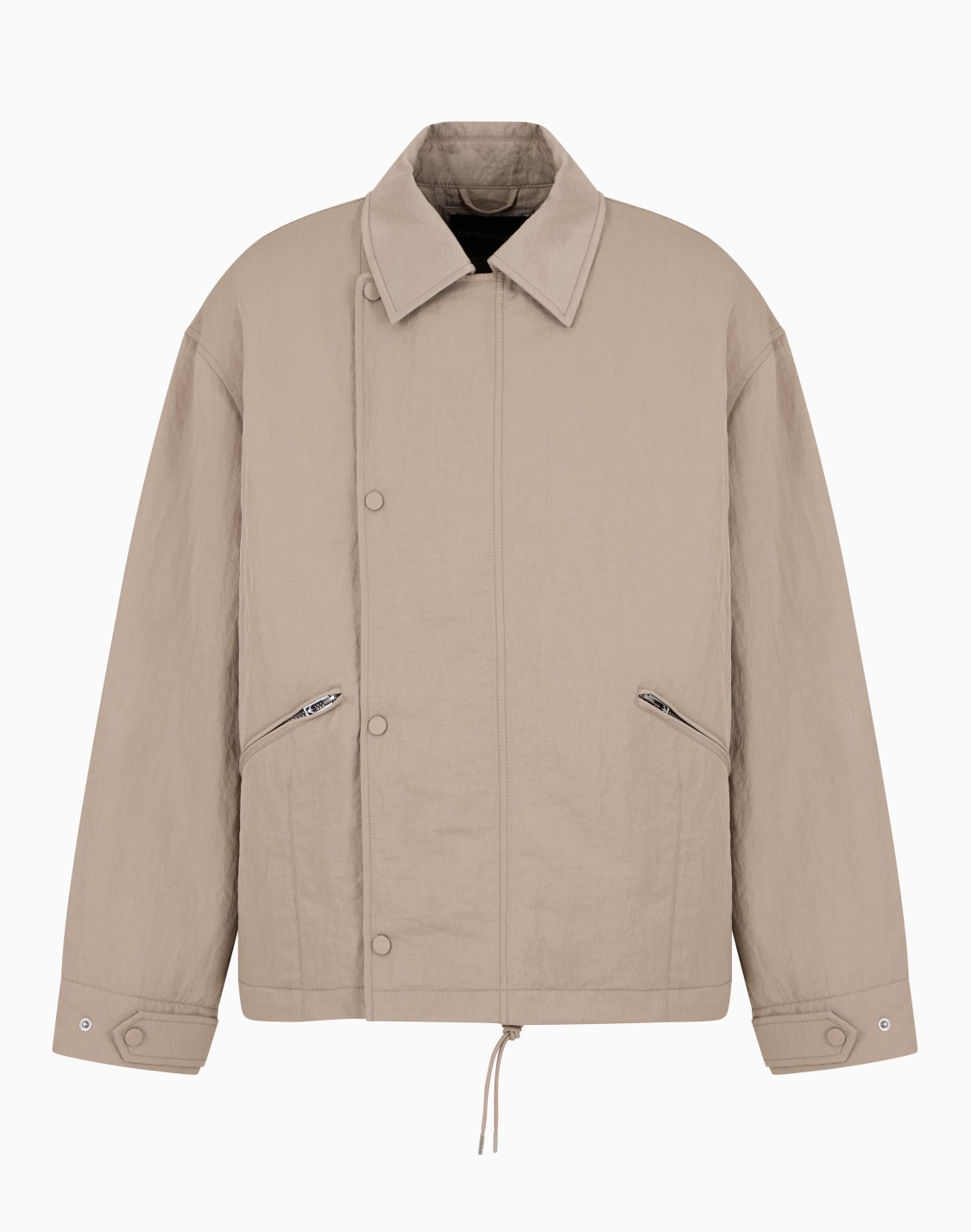 blouson-en-nylon-froiss-avec-boutons-pression-dcentrs-beige--emporio-armani
