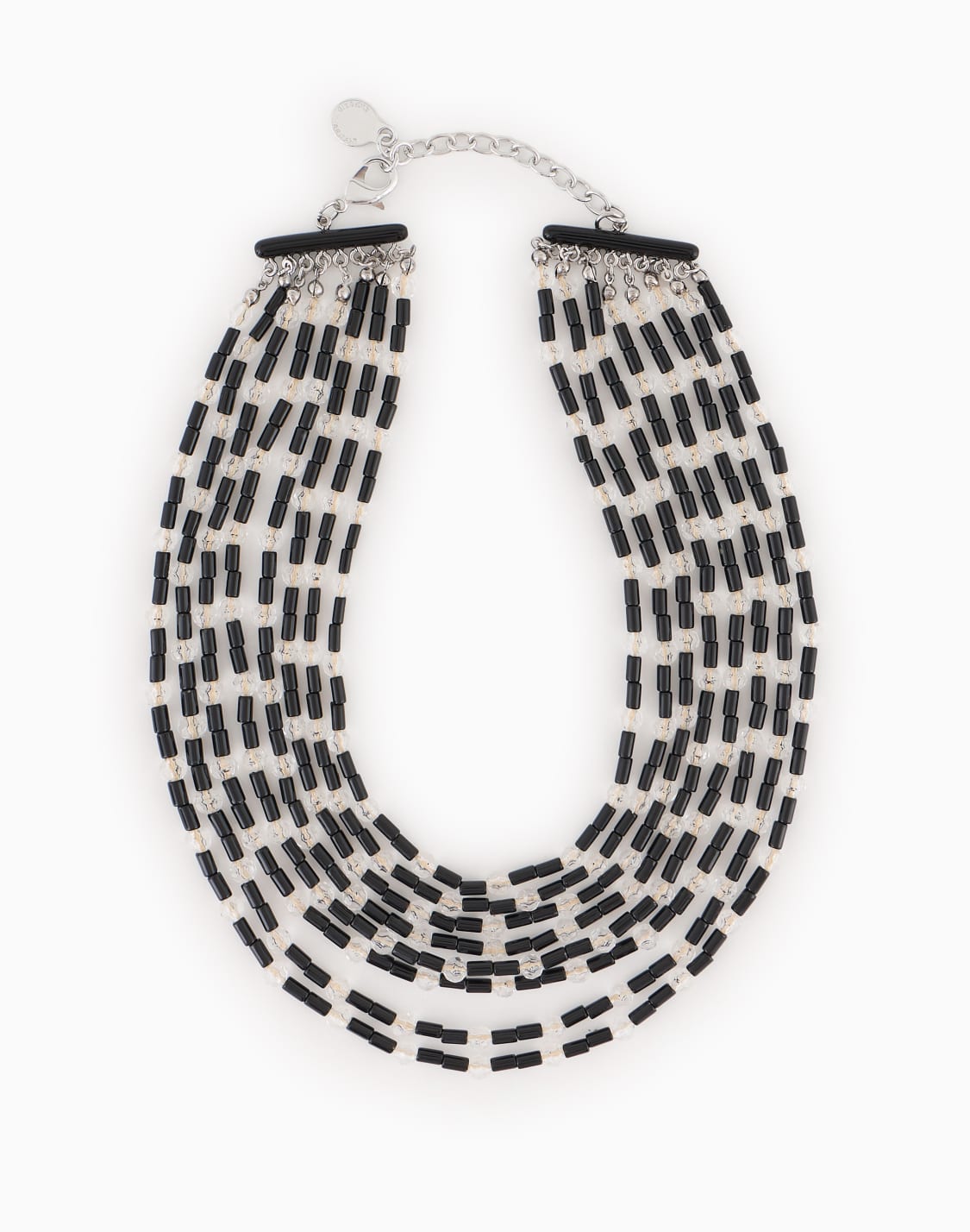 collar-multihilo-con-baguettes-y-cuentas-negro--emporio-armani