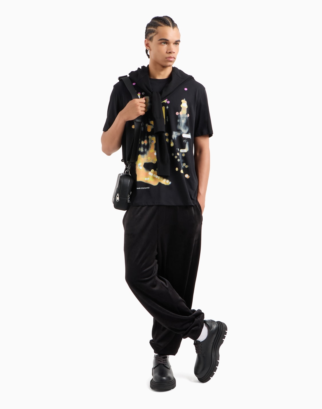 Regular fit T-shirt with striped crew neck in ASV mercerised cotton