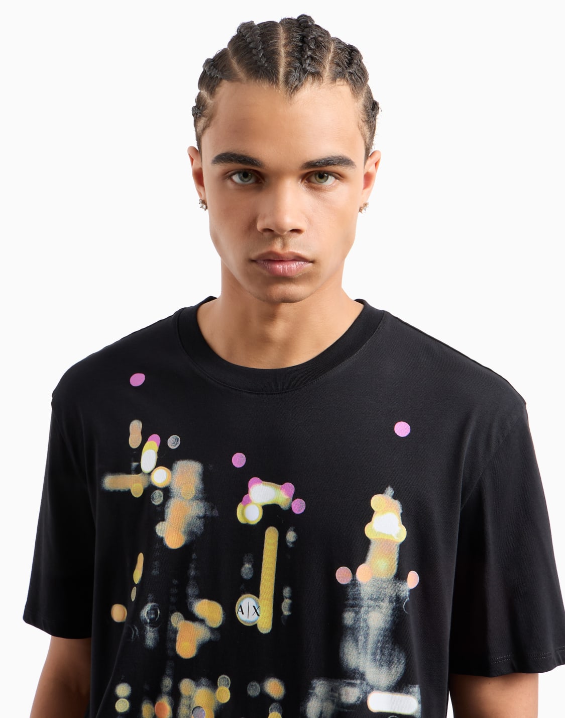 Regular fit T-shirt with striped crew neck in ASV mercerised cotton
