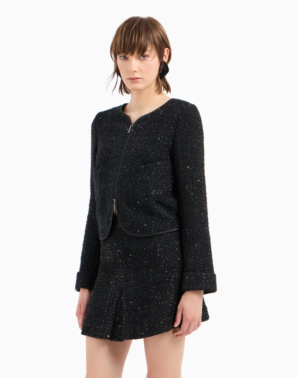 minifalda-en-tweed-de-lrex-con-microlentejuelas-negro--emporio-armani