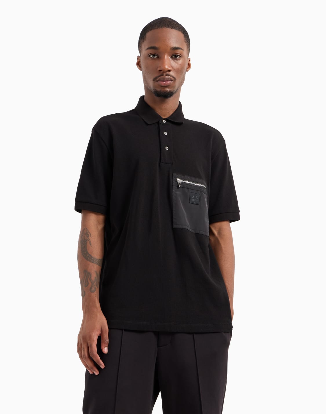 short-sleeved-cotton-polo-with-pocket-black--armani-exchange