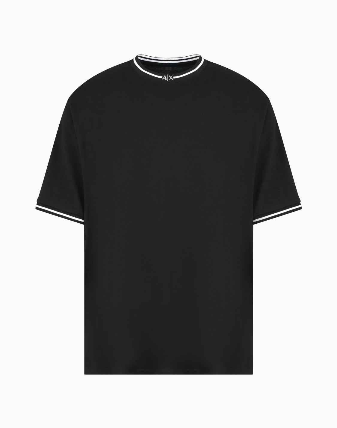 camiseta-de-corte-relajado-con-ribetes-en-contraste-en-algodn-asv-negro--armani-exchange