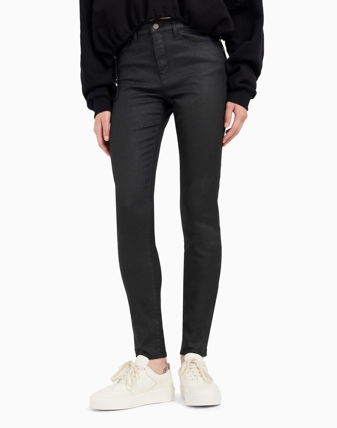 vaqueros-j20-de-cintura-alta-y-pernera-superajustada-en-denim-elstico-revestido-negro--emporio-armani