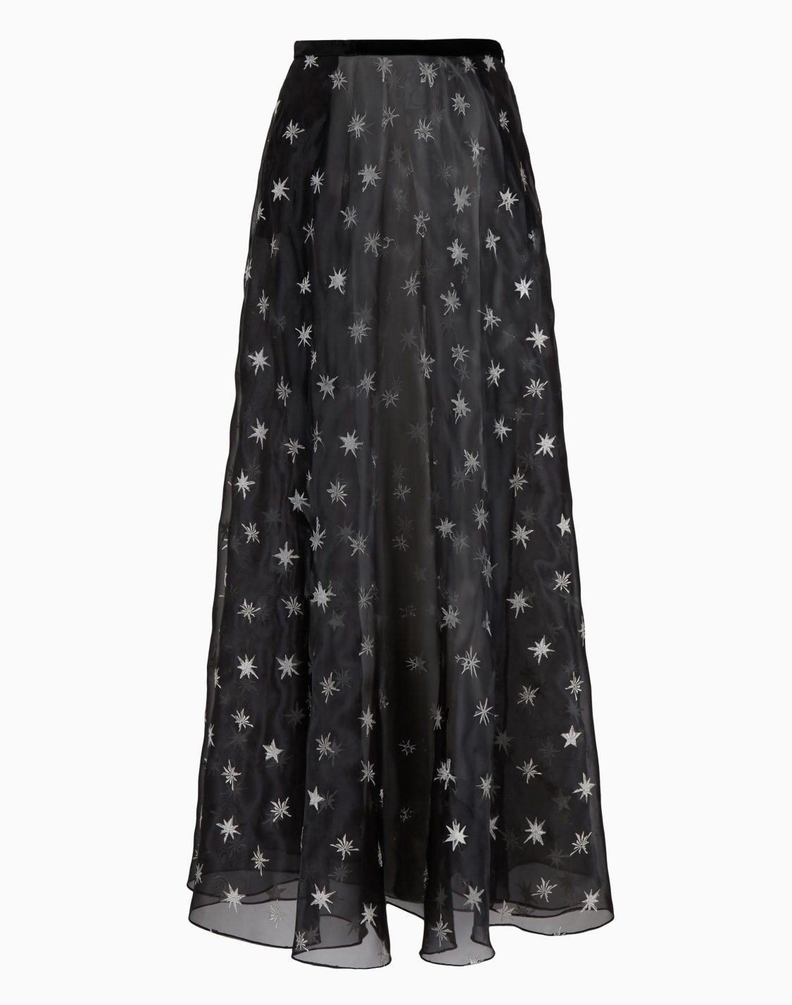 falda-larga-de-organza-con-bordado-de-estrellas-por-toda-la-prenda-y-cintura-de-terciopelo-estampado--emporio-armani