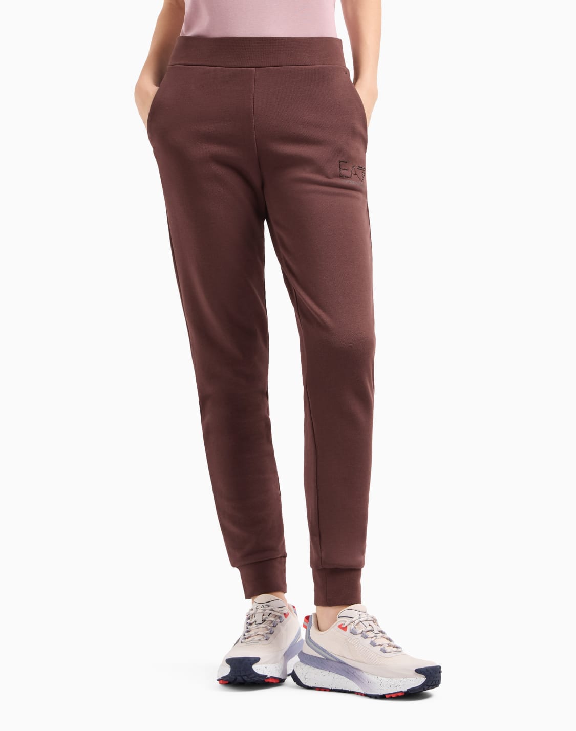 pantalon-de-jogging-logo-series-en-mlange-de-coton-biologique-marron--ea7