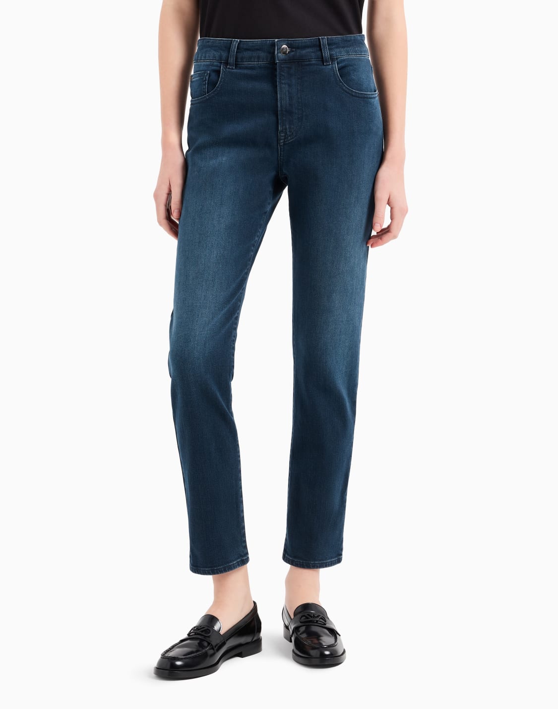 vaqueros-j36-de-cintura-media-y-pernera-recta-en-denim-de-efecto-usado-azul--emporio-armani