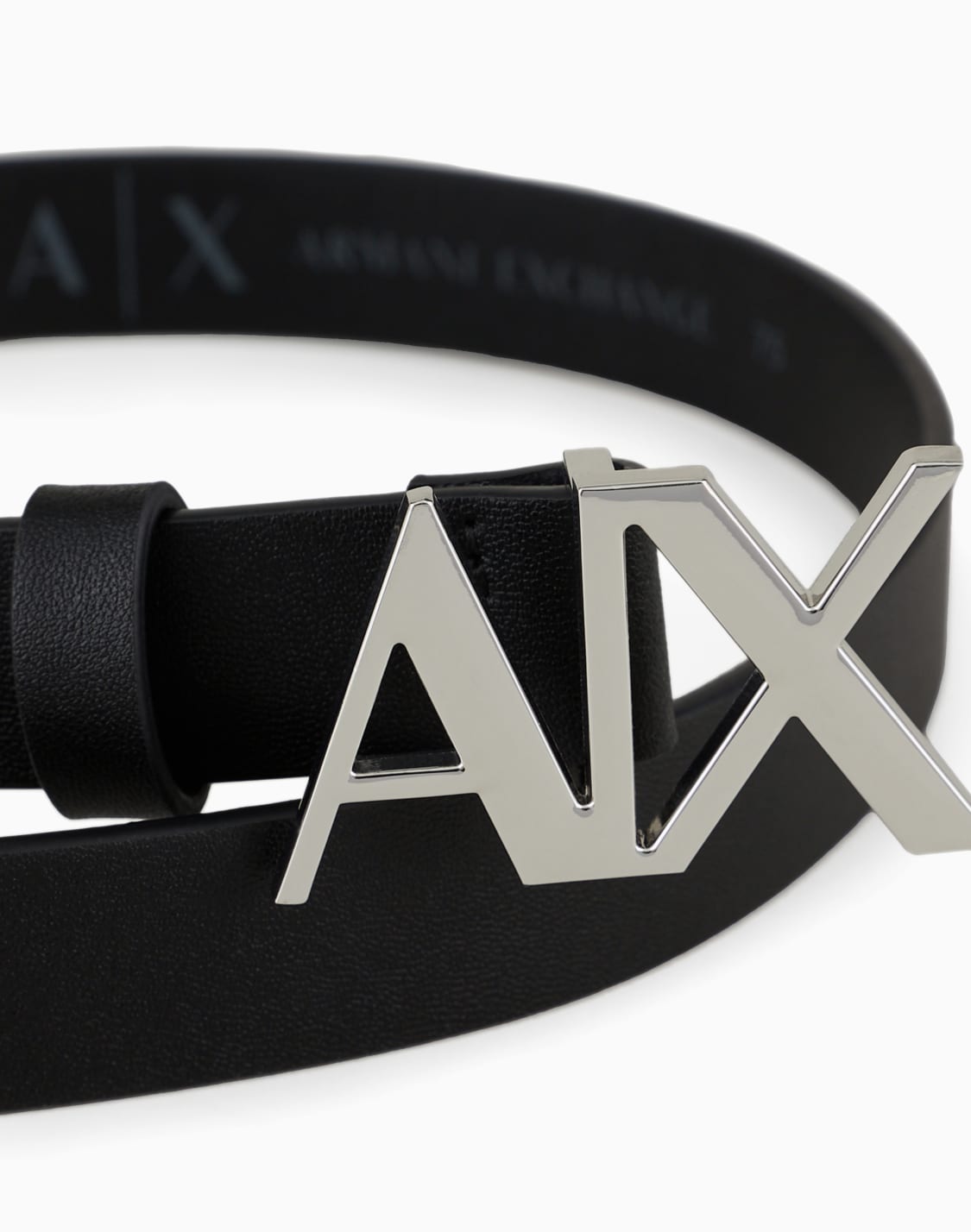 ロゴ入りレザベルト-ブラック--armani-exchange