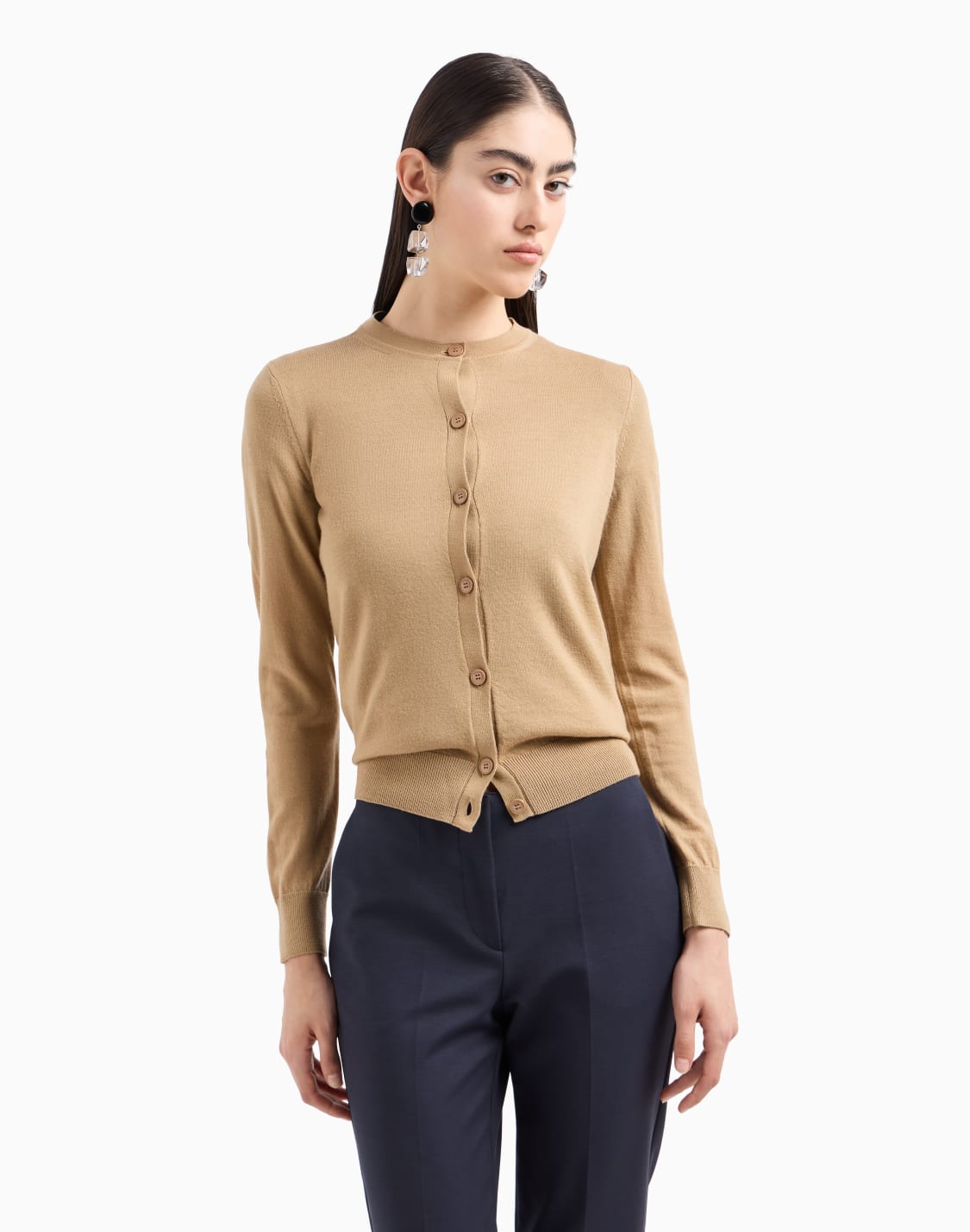 crdigan-de-pura-lana-virgen-satinada-cmel--emporio-armani