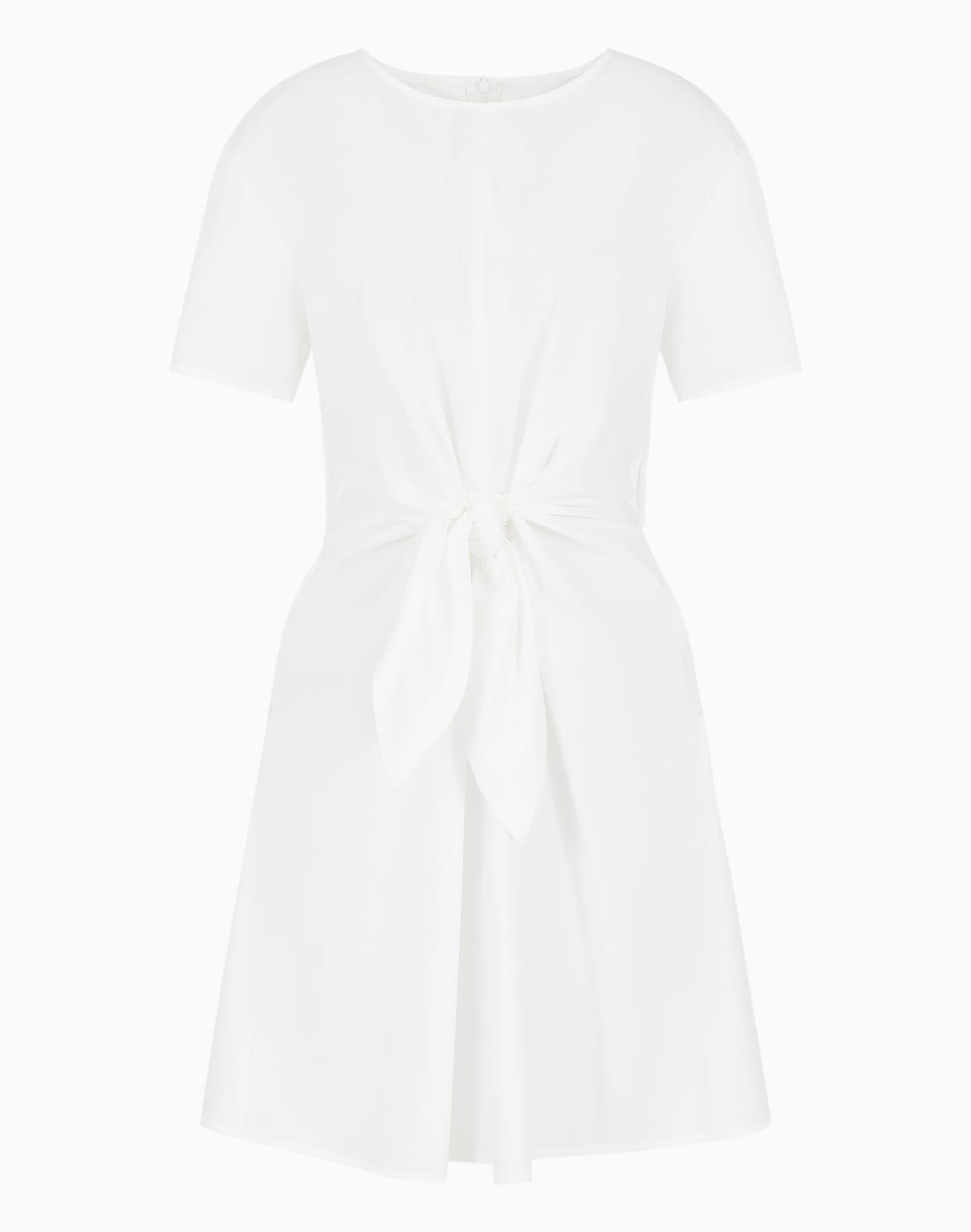 vestido-de-manga-corta-en-popelina-con-fajn-blanco--emporio-armani