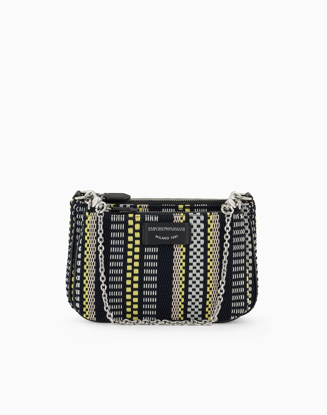 mini-bag-doppia-a-tracolla-in-stuoia-intrecciata-nero--emporio-armani