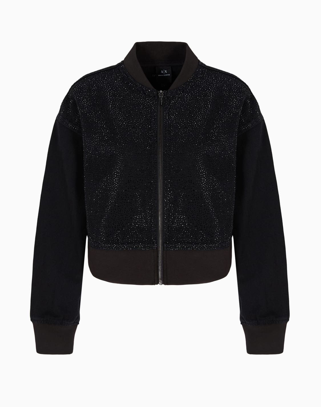 black-denim-blouson-with-rhinestones-black--armani-exchange