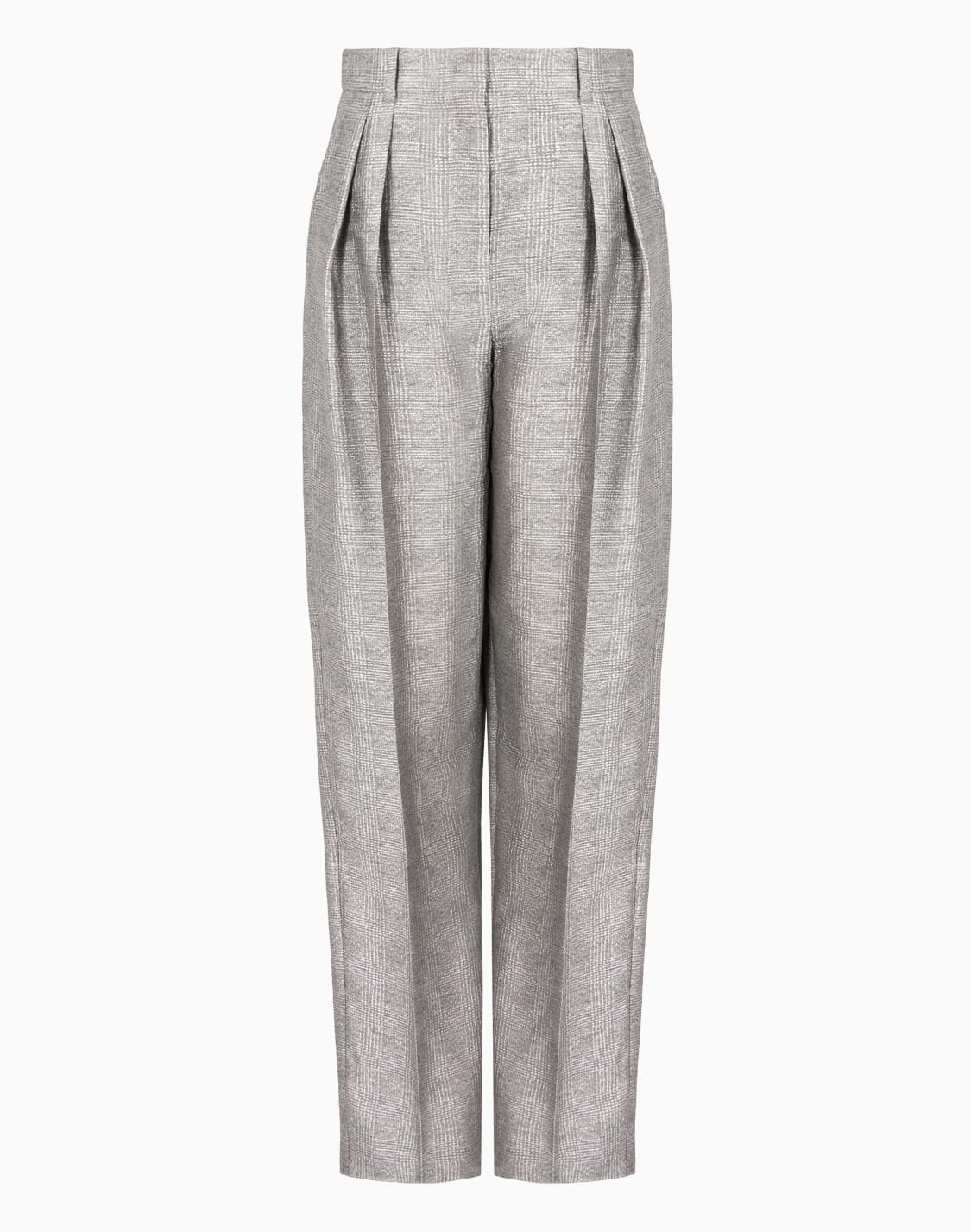 pantalones-con-pinzas-de-viscosa-prncipe-de-gales-icon-gris--emporio-armani