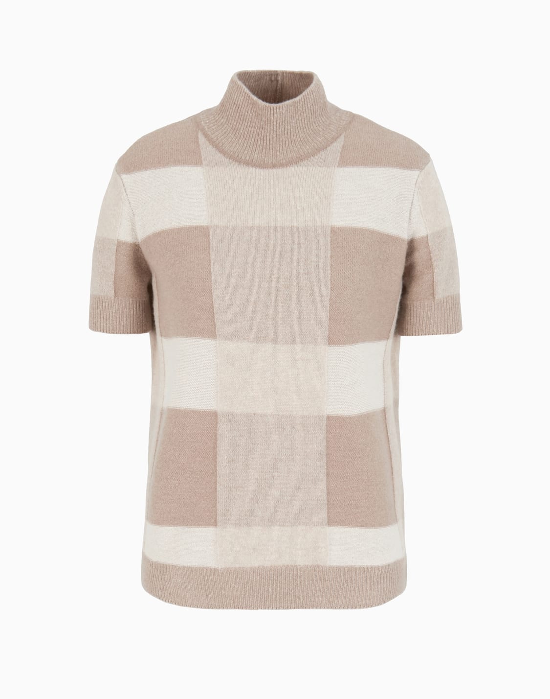 jersey-de-cuello-chimenea-y-manga-corta-en-lana-virgen-con-motivo-vanis-a-cuadros-icon-marrn--emporio-armani
