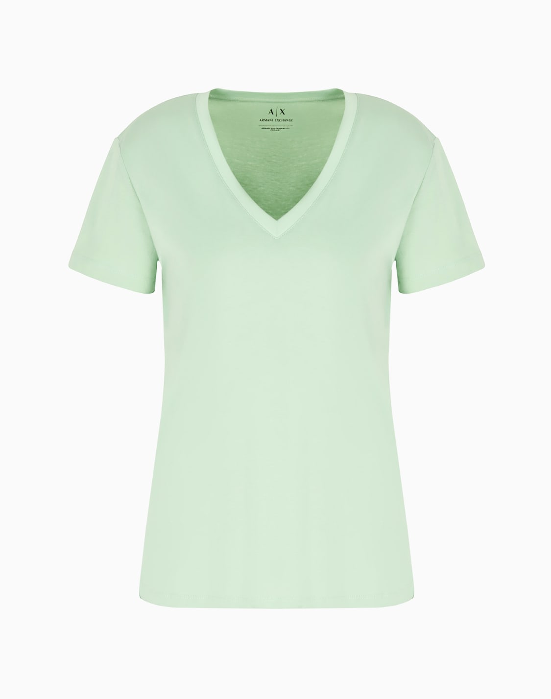 camiseta-slim-fit-de-punto-con-cuello-de-pico-y-pequeo-logo-verde--armani-exchange