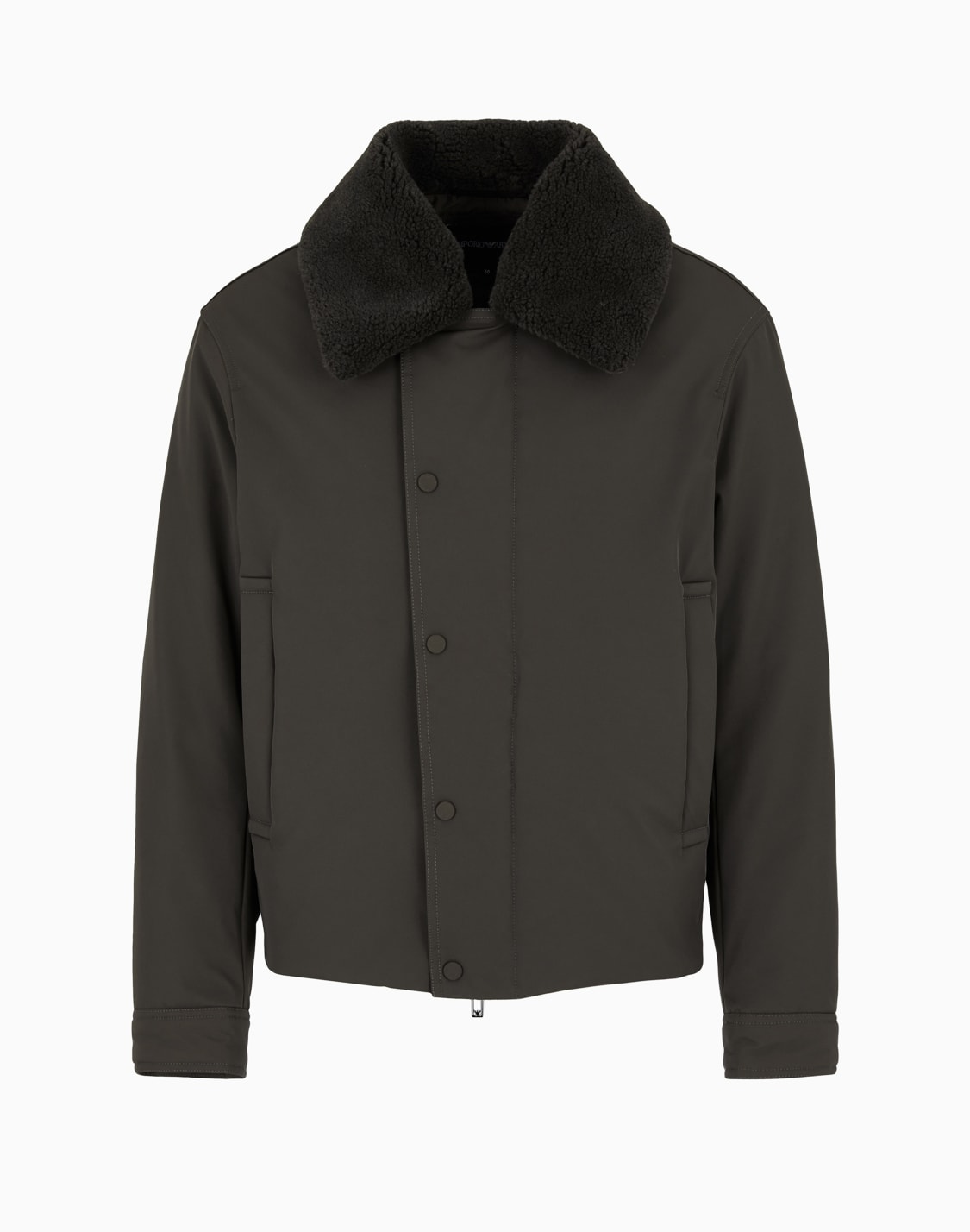 nylon-twill-jacket-with-shearling-effect-collar-brown--emporio-armani