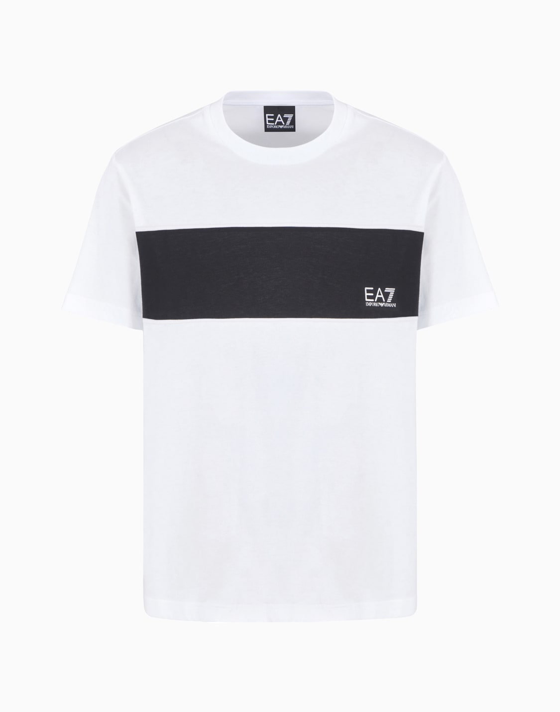 athletic-colour-block-crew-neck-t-shirt-in-organic-cotton-white--ea7
