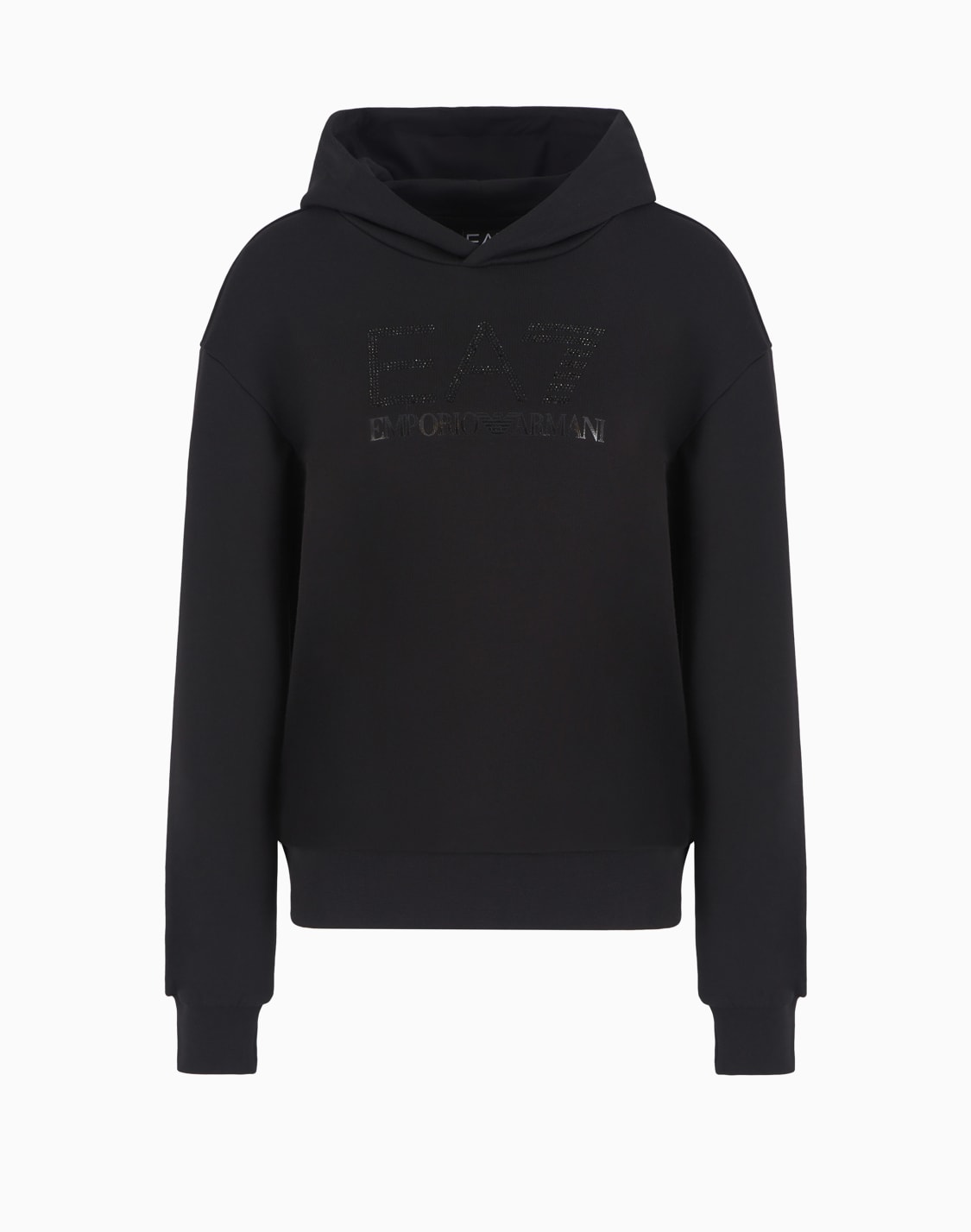 sweat-shirt-capuche-logo-series-en-mlange-de-coton-biologique-noir--ea7