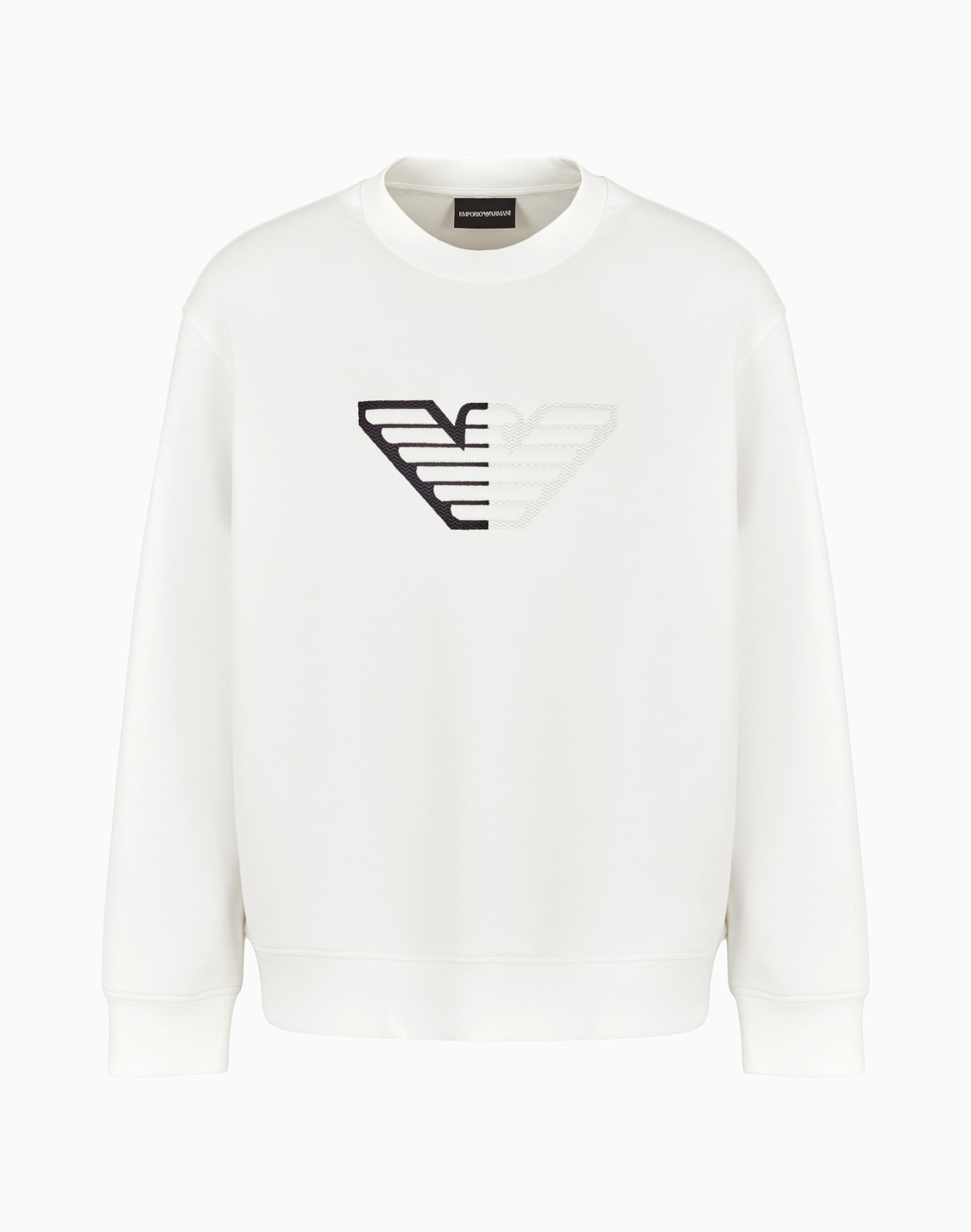 sweat-shirt-en-jersey-double-avec-grand-aigle-emboss-sur-fond-chevron-blanc--emporio-armani