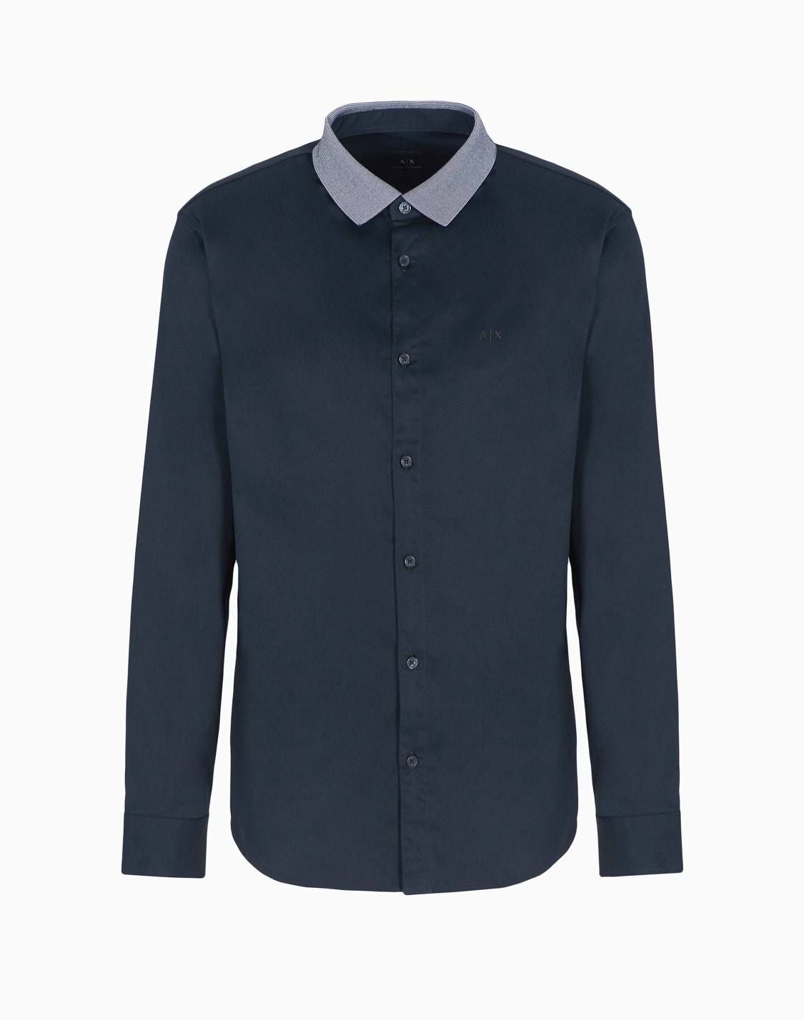 regular-fit-shirt-in-stretch-cotton-poplin-navy-blue--armani-exchange