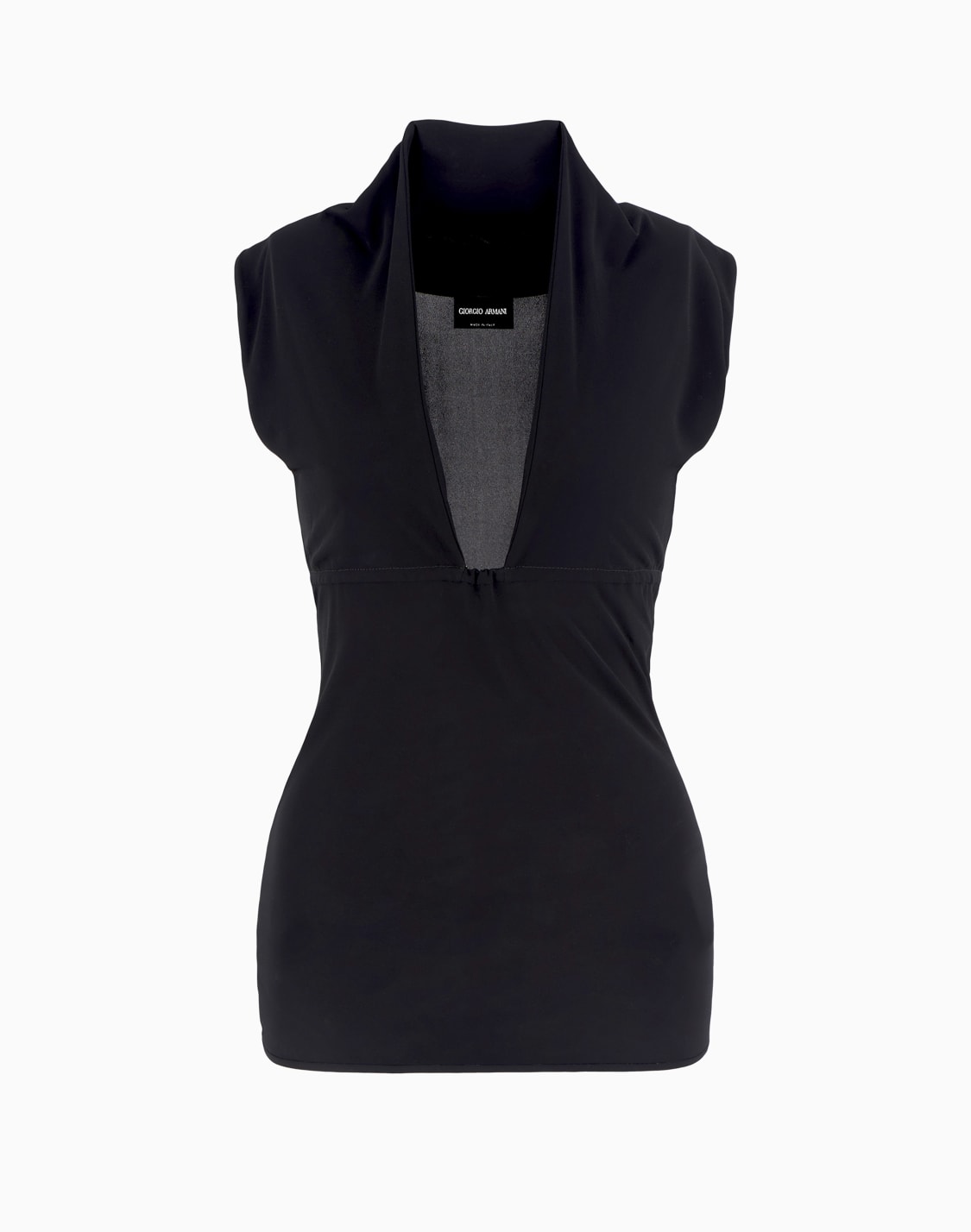 top-de-manga-corta-en-punto-de-crep-de-viscosa-asv-negro--giorgio-armani