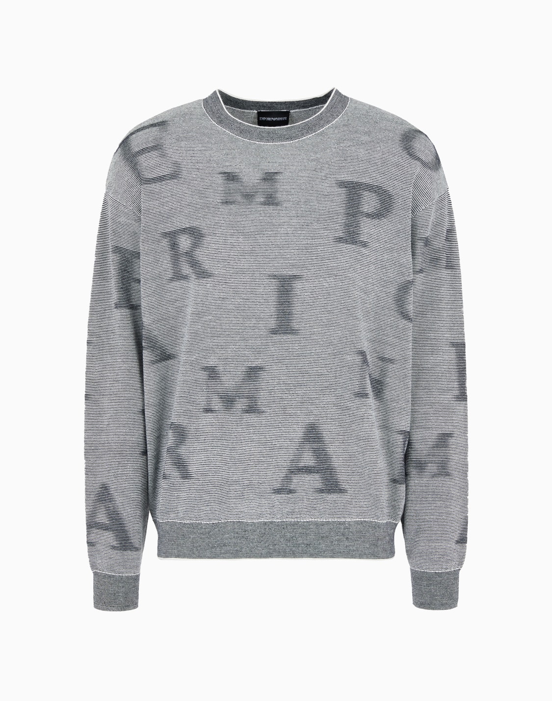 two-tone-micro-striped-virgin-wool-jumper-with-all-over-lettering-patterned--emporio-armani