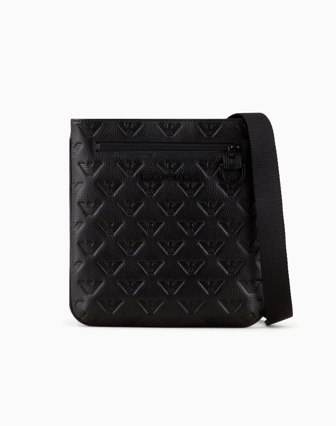 bolso-bandolera-plano-de-piel-con-motivo-de-guila-en-relieve-negro--emporio-armani