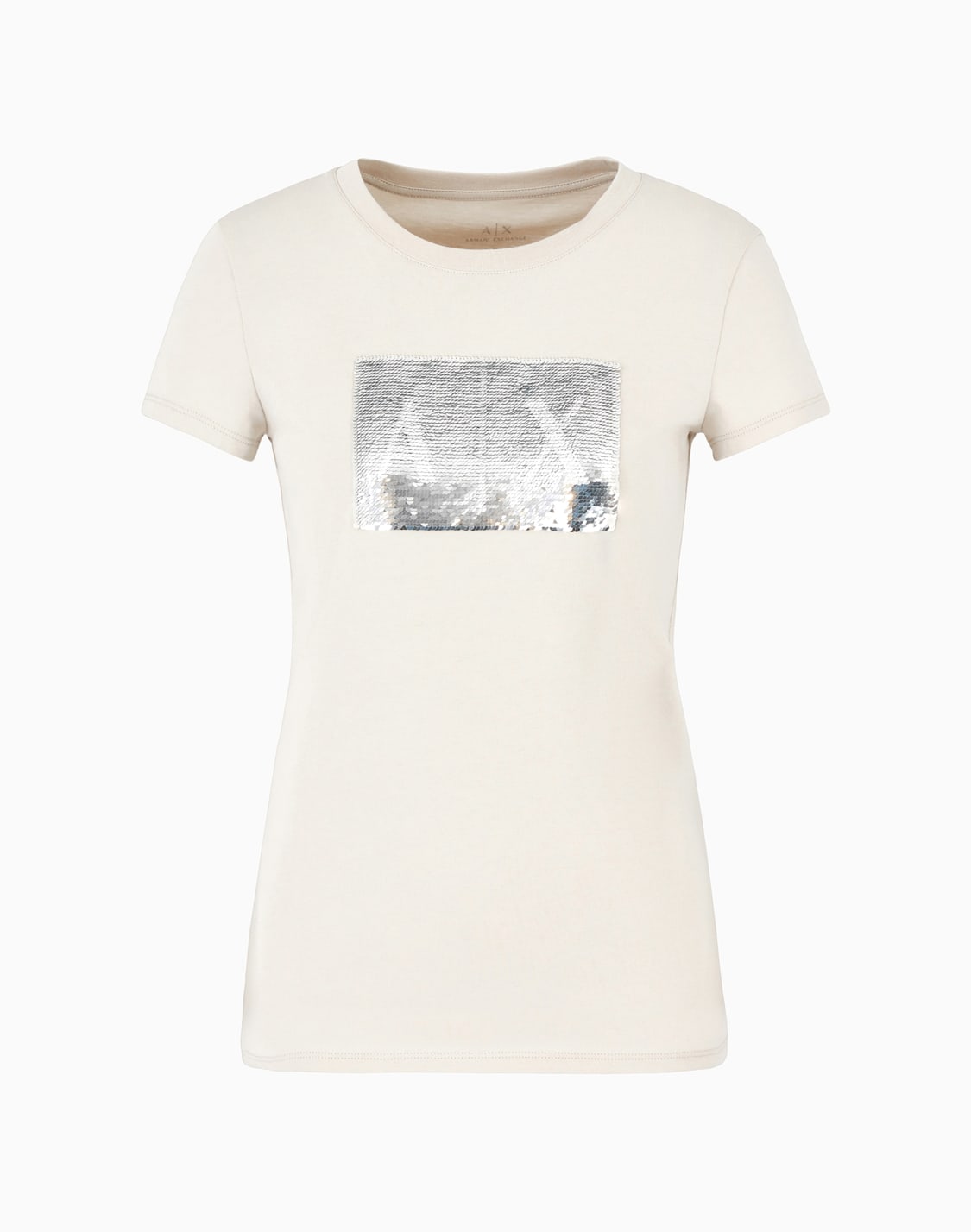 camiseta-slim-fit-con-logo-de-strass-beige--armani-exchange