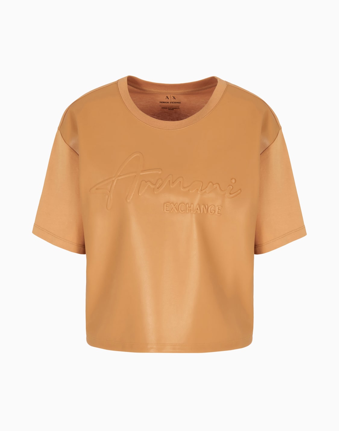 camiseta-cropped-fit-con-logo-en-relieve-en-tejido-asv-cmel--armani-exchange