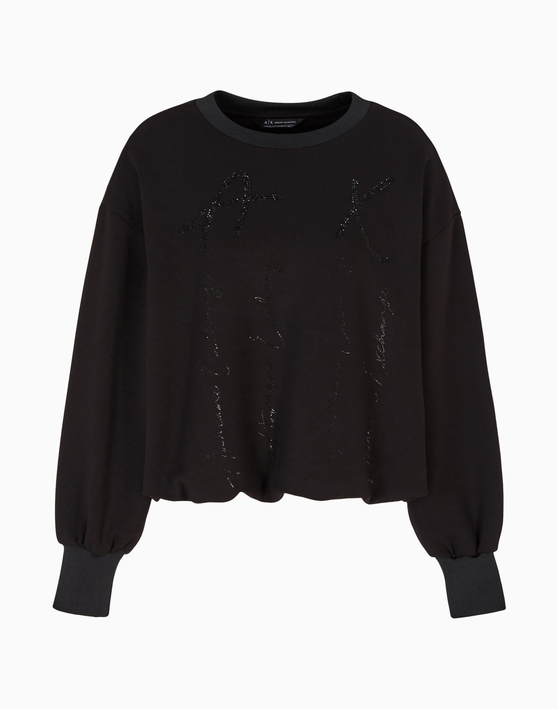 sudadera-oversize-con-bajo-ondulado-y-pedrera-negro--armani-exchange