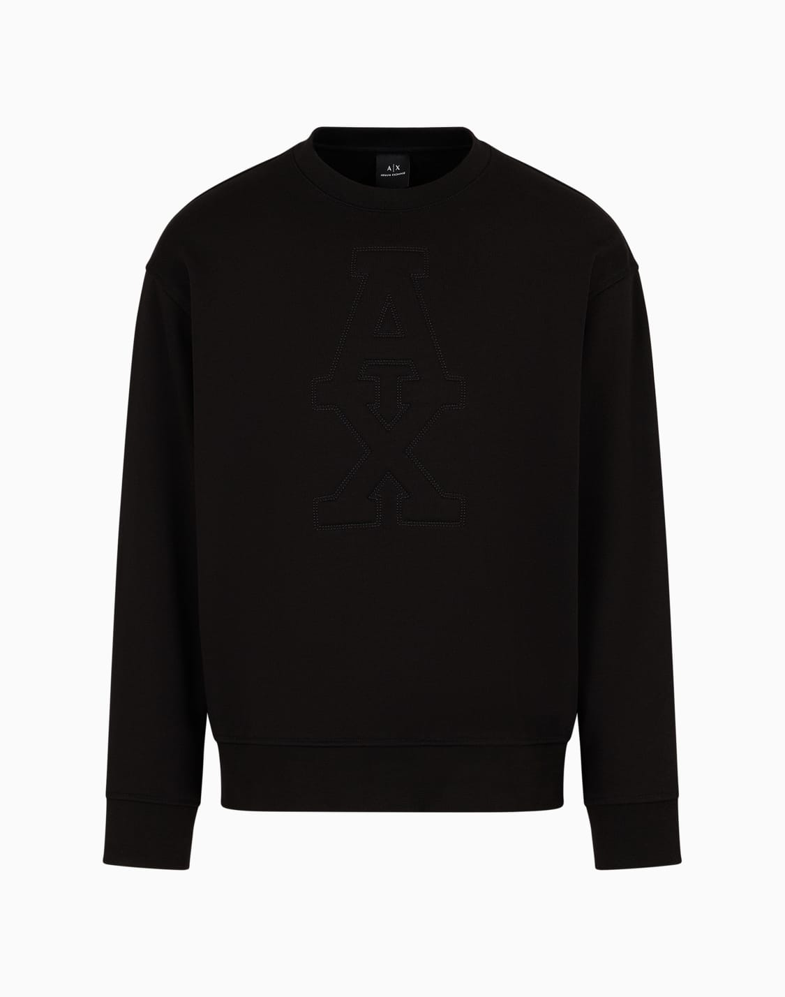 Stretch cotton sweatshirt with logo crest | Armani Exchange